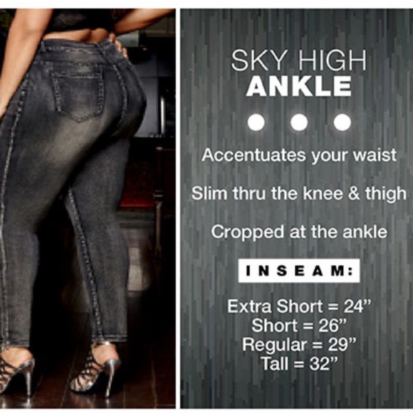 Ashley Stewart Black Sky High Ankle Jeans - Picture 8 of 9